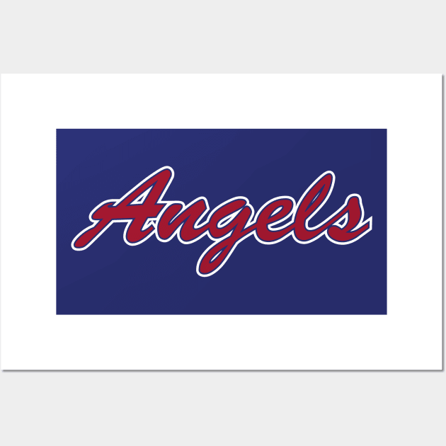 Angels Script – Red Wall Art by SHAngelsShop